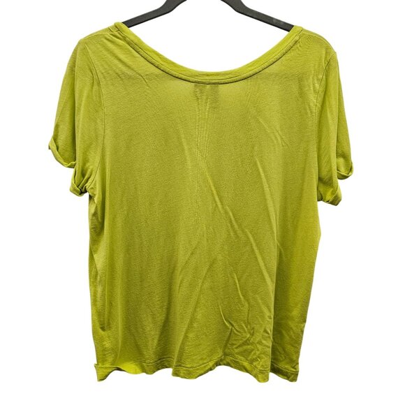 Cynthia Rowley Womens Lime Green Short Sleeve Pullover Top Size L - Picture 2 of 6